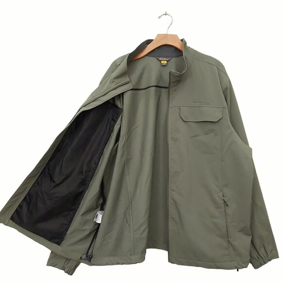 Eddie Bauer Travex Jacket Mens 2XL Green Softshell Full Zip Hiking Outdoor - Picture 3 of 13